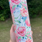 Cute pink floral rose flowers 20oz skinny tumbler