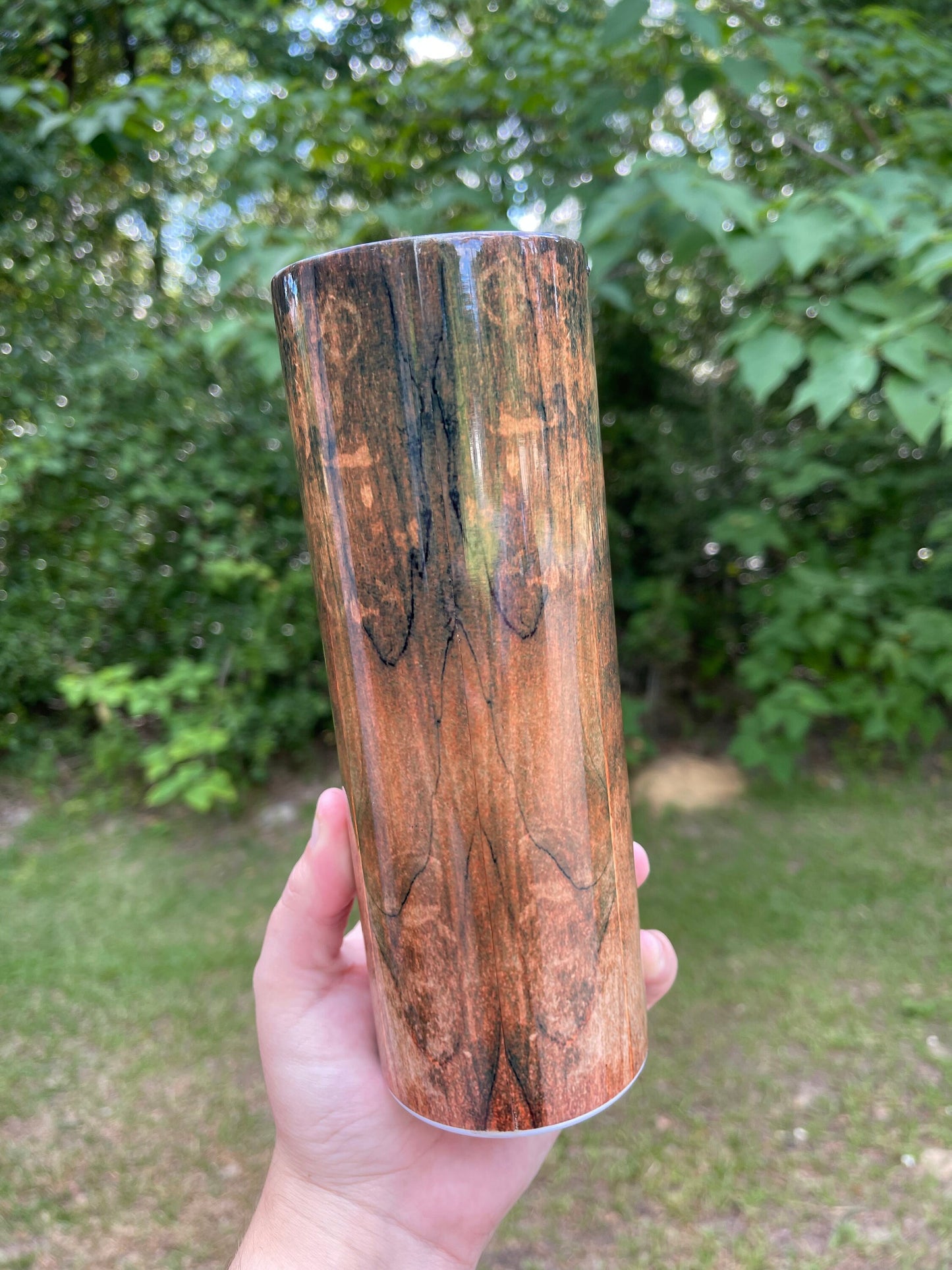Best dad wood grain look 20 oz tumbler, fathers day tumbler- hero and protector