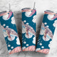 Cute Sea turtles 20oz tumbler pink and blue teal