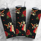Red and black american style tattoo hearts and swords 20oz skinny tumbler personalized or 12oz kids bottle