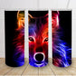 Rainbow wolf head portrait lights 20oz skinny tumbler or 12oz kids bottle wolf tumbler cup