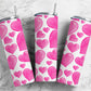 Cute pink and white hearts 20oz skinny tumbler