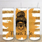 Skeleton mom life stiped yellow gold 20oz skinny tumbler mom bun