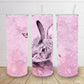 Cute Pastels pink glitter look rabbit bunny  20oz skinny tumbler or 12oz kids bottle