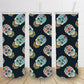Halloween spooky sugar skulls 20oz skinny tumbler rainbow