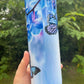 Blue butterfly and blue orchid flowers pretty floral 20oz skinny tumbler