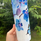 Blue butterfly and blue orchid flowers pretty floral 20oz skinny tumbler