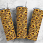 Super cute sunflower collage 20oz skinny tumbler- gold and yellow sunflowers- add name and epoxy for custom personalization