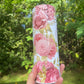 MAMA peony floral 20 or 30oz tumbler pink and gold flowers