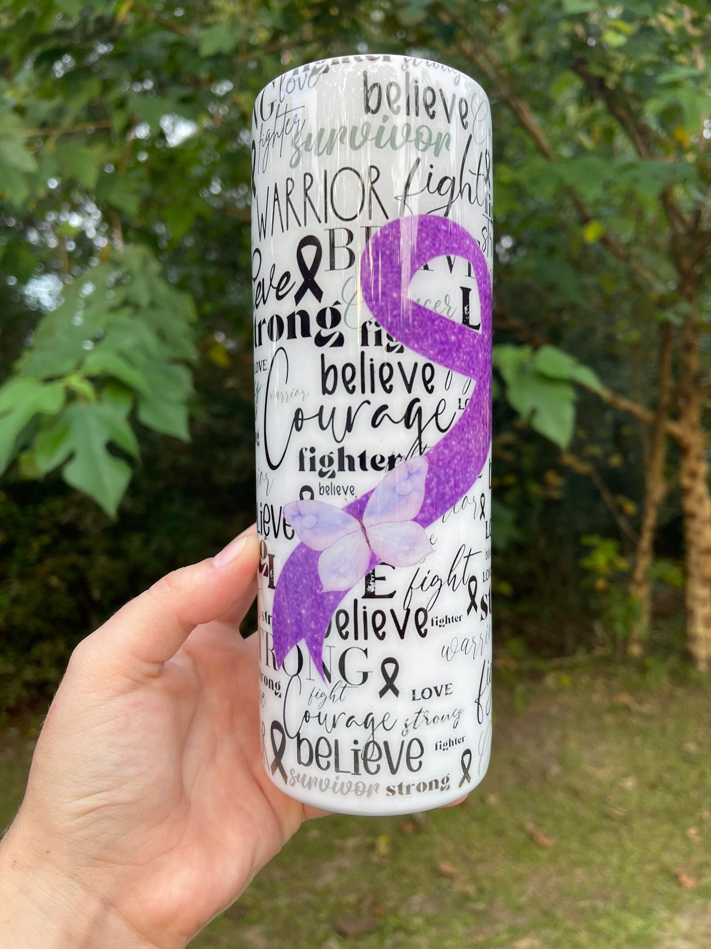 Cystic Fibrosis CF 20 oz tumbler add name epoxy or 12oz kids bottle
