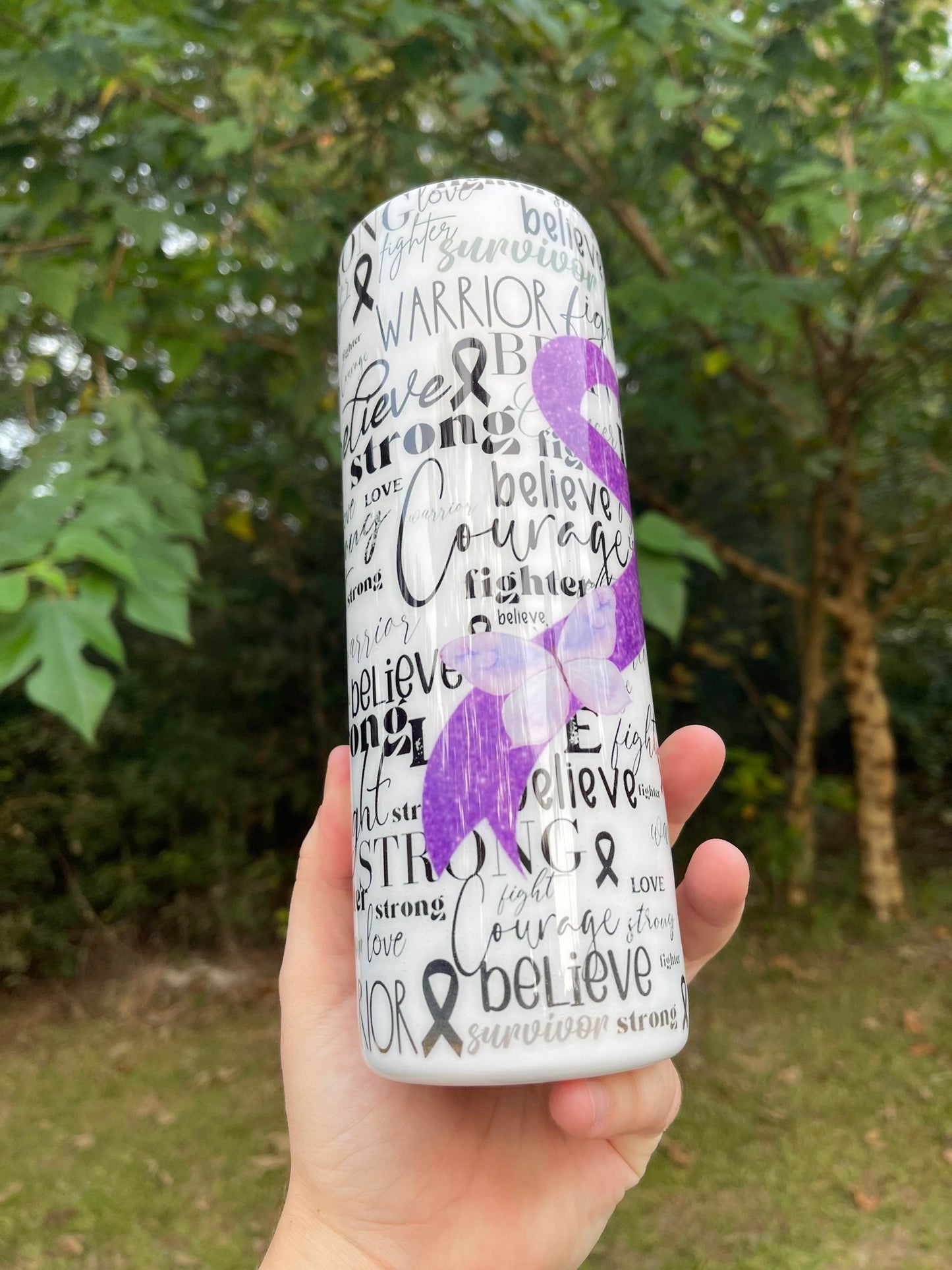 Cystic Fibrosis CF 20 oz tumbler add name epoxy or 12oz kids bottle