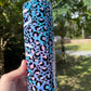 Blue Pink and purple cheetah print 20oz tumbler