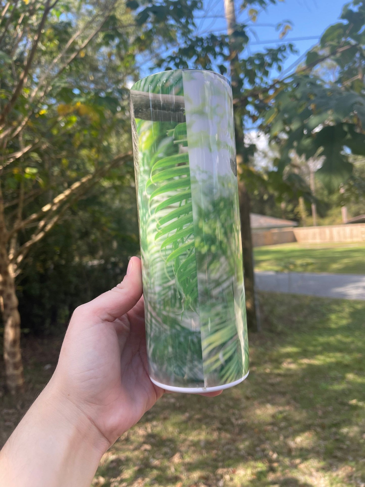 Sloth lovers upside down sloth real HD 20oz skinny tumbler