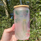 Succulents and Plant Mom with cactus   coffee can 16oz cute glass cup With bamboo wood lid and plastic straw
