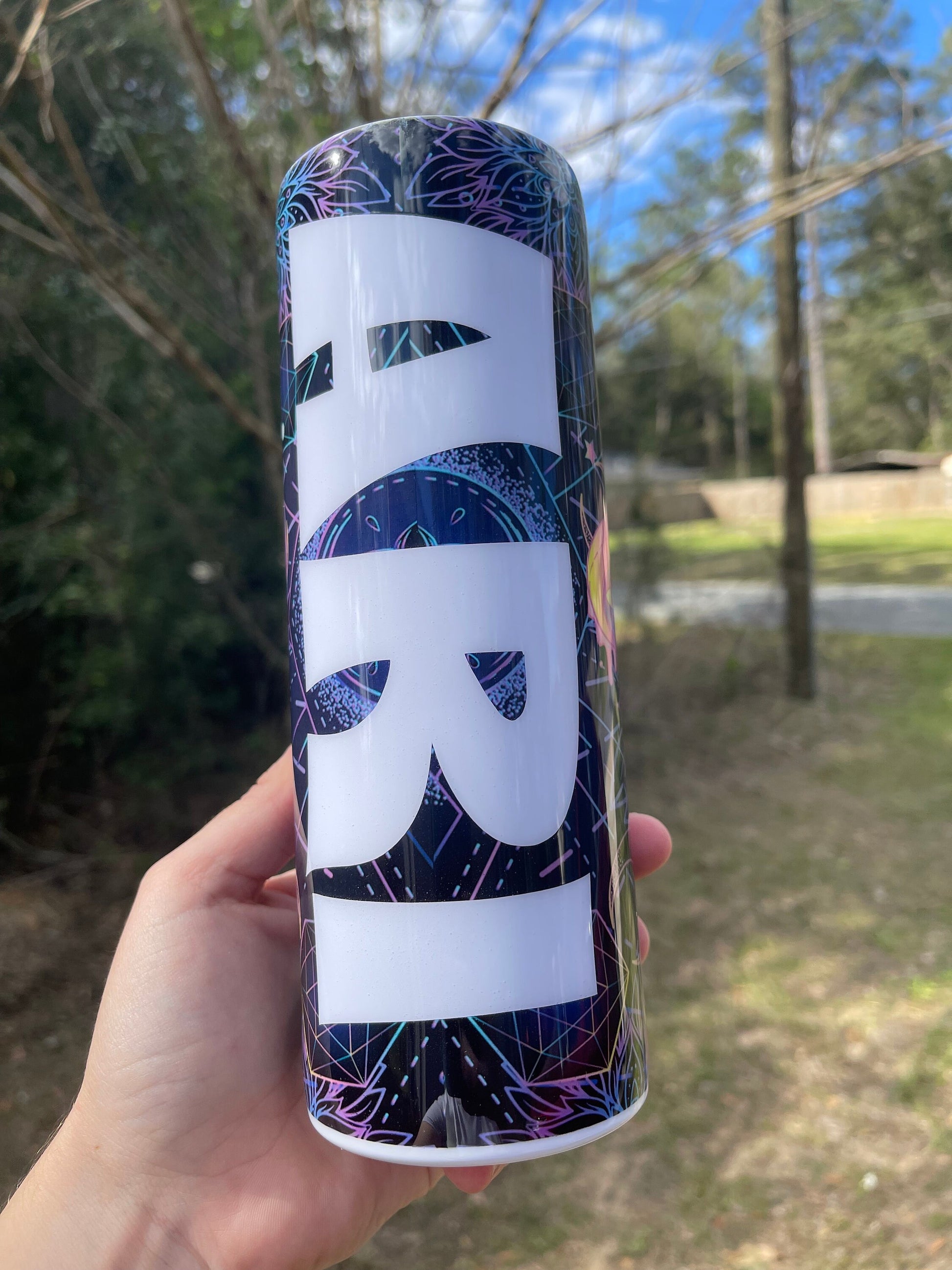 Purple and pink retro abstract mushroom 20oz skinny tumbler OR 12oz kids bottle